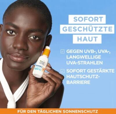 Garnier Ambre UV Serum 50+ - 48% Rabatt 6 Garnier Ambre Solaire Serum: LSF 50+, unsichtbar, schützt vor UVA/UVB-Strahlen. Ideal für tägliche Anwendung.