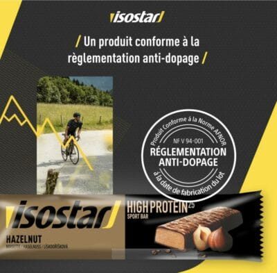 Isostar Powerplay High Protein Riegel: Hochwertiges Eiweiß, köstlicher Haselnussgeschmack, ideal für Muskelaufbau und Energie.
