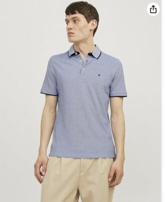 Vielseitige JACK & JONES Poloshirts: Eleganter Mandarin-Kragen, Kontrastrohre, weiche Baumwolle, in verschiedenen Farben erhältlich.