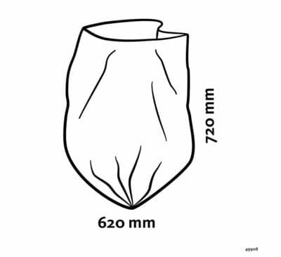 60L DEISS Müllbeutel: Transparent, reißfest, 50 Stück, perfekt für leichte Abfälle in Büro und Küche.