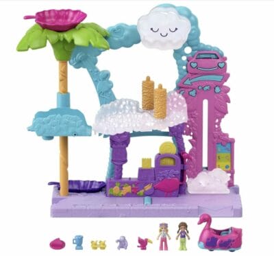 Polly Pocket Pollyville Flamingo-Spaß Auto-Waschanlage