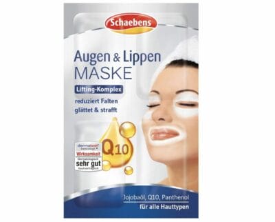 Effektive Schaebens Maske: Mildert Falten, Augenringe und Tränensäcke, pflegt mit Jojobaöl und Q10.