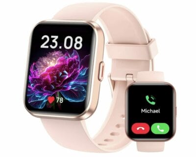 Smartwatch mit Telefonfunktion für Damen und Herren rosa