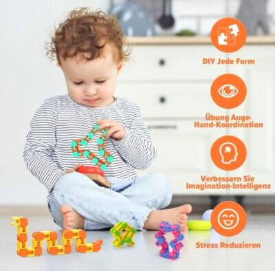 Wacky Tracks Fidget Toy: Flexibel, kreativ, ideal für unterwegs und als Geschenk für alle Altersgruppen.
