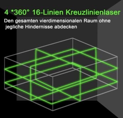 Kreuzlinienlaser Erfassung mit grünen Linien
