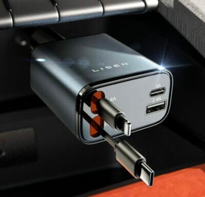 LISEN 69W Zigarettenanzünder USB C Auto Ladegerät