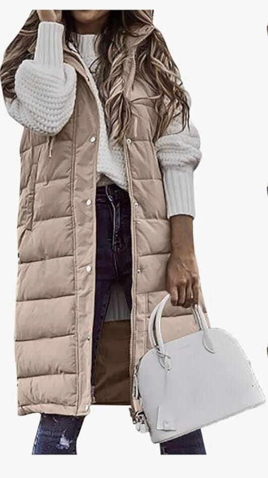 Lange Damen Steppweste – 50% Rabatt