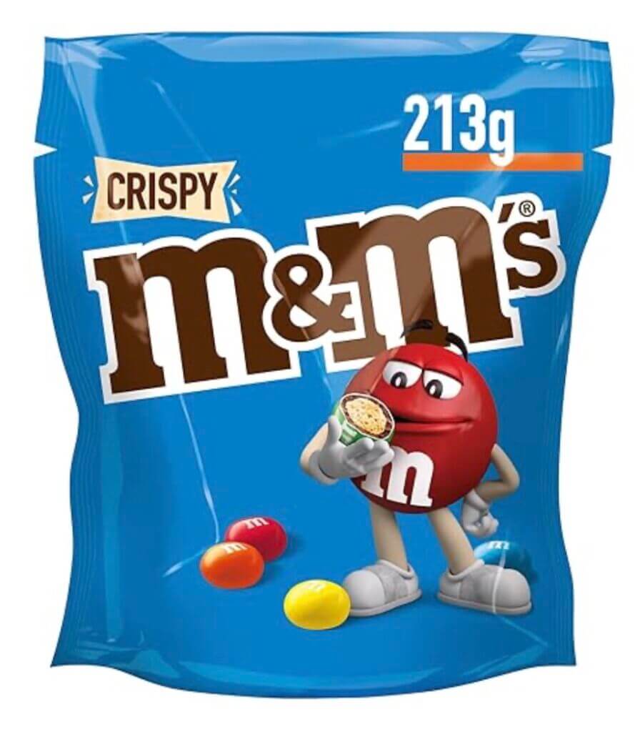 M&M’S Crispy, Schokolinsen mit Knusperkern, Schokolade