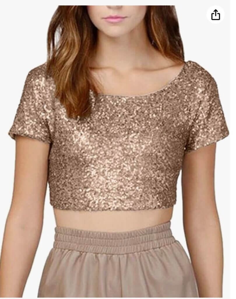 Damen Pailletten Oberteil – 50% Rabatt