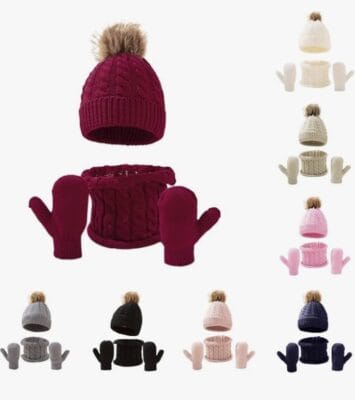 Beanie, Schal & Handschuhe für Kinder (1-6 Jahre). Ideal für Winter, weich & bequem.