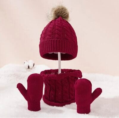 3in1 Winter-Set für Kinder: Mütze, Schal, Handschuhe. Warm und gemütlich für kalte Tage.


