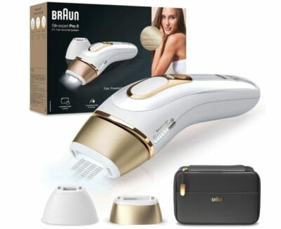 Braun IPL Silk Expert Pro 5 - 40% Rabatt 4 Sanfte IPL-Haarentfernung von Kopf bis Fuß, angepasst an deinen Hautton, zuhause anwenden.