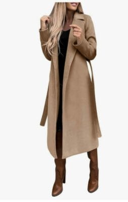 Damen Trenchcoat Mantel beige Tragebild Frau