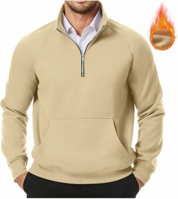 Fleece Pullover Herren hell