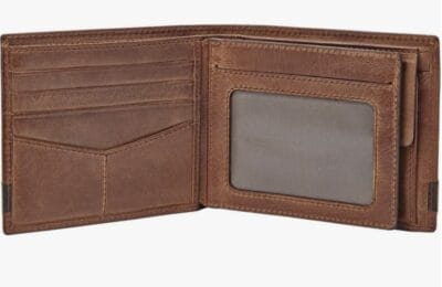 Elegante Fossil Herren-Geldbörse aus Leder mit Münzfach und 8 Kartenfächern – ideal organisiert.