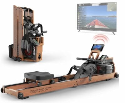 Erlebe realistisches Rudern zuhause mit dem JOROTO Rudergerät: Massivholz, interaktive Trainings, platzsparend faltbar.