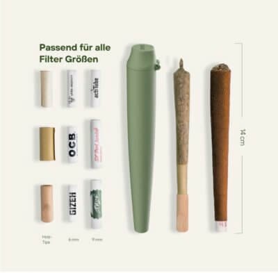Stilvoll, geruchsdicht und wasserdicht: Der SMOWE GREENCONE° Joint Tube für sicheren Transport.