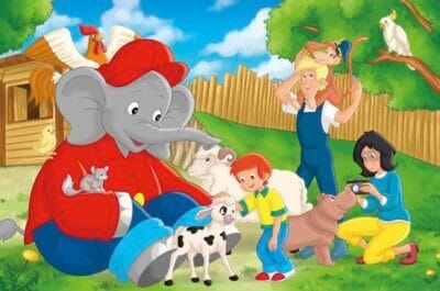 Schmidt Spiele Benjamin Blümchen Puzzle – 3x24 Teile, farbenfrohe Zoo-Motive, perfekt ab 4 Jahren.