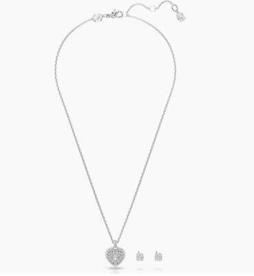 Elegantes Swarovski Schmuckset – 3D-Design, klarer Glanz, ideal für besondere Anlässe und Geschenke.