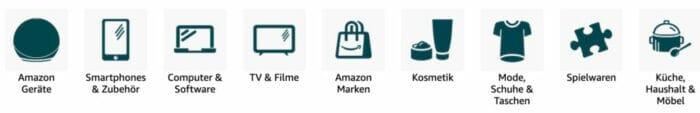 Beispiel Kategorien amazon Schnäppchenmarkt