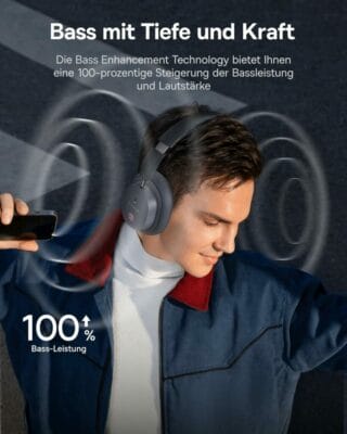 Die Baseus D05 Bluetooth Kopfhörer haben eine Geräuschisolierung und die bequeme Passform sorgt für ungestörten Musikgenuss unterwegs.