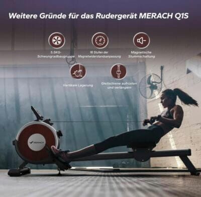 MERACH Q1S Rudergerät - 51% Rabatt 5 Steigere deine Fitness mit dem MERACH Q1S Rudergerät – 16 Widerstandsstufen für ein effektives Training.