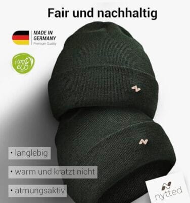 Erlebe echten Komfort mit der NYTTED® Merino Mütze: 100% mulesingfreie Wolle, atmungsaktiv und weich.