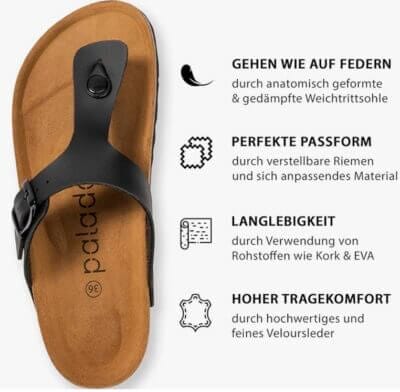 Palado Damen Zehentrenner Kos Metallic: Elegante Sandalen, EU-Qualität, perfekt für Sommeroutfits, hoher Komfort.

