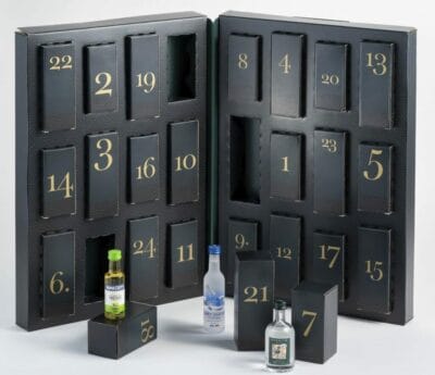Jeden Tag ein neues Geschmackserlebnis: Premium Spirituosen Adventskalender mit Verkostungsnotizen im Booklet.