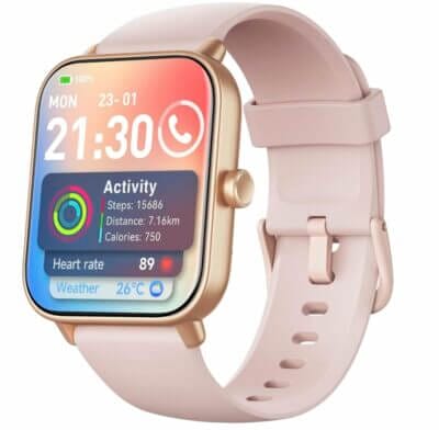 Überwache Gesundheit und steuere Smart-Home-Geräte direkt vom Handgelenk mit der neuen Damen Smartwatch.