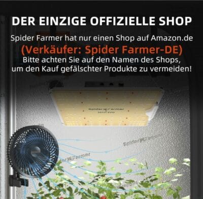Erlebe optimiertes Pflanzenwachstum mit dem Spider Farmer Komplettset inklusive LED Lampe und Belüftungssystem.