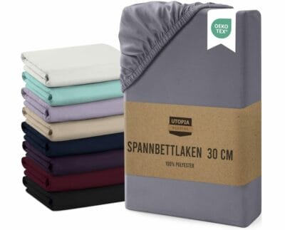 Utopia Bedding Spannbetttuch: Perfekte Passform, schrumpf- und lichtbeständig, ideal für jede Jahreszeit.