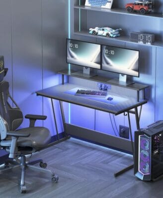 Gaming Tisch VASAGLE: Stabil bis 100 kg, einfacher Aufbau, perfekt für Zuhause oder Büro.