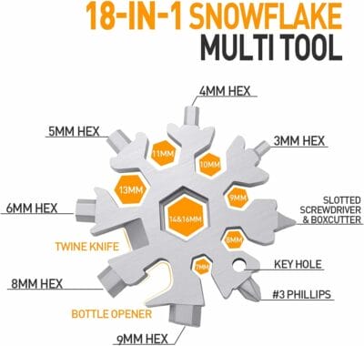 18 in 1 Schneeflocken MultiTool als tolle Geschenkidee 