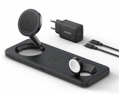 Anker MagGo: Qi2-zertifiziertes Ladegerät für Apple-Geräte, mit 40W Netzteil und USB-C Kabel.