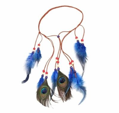 Böhmischer Pfau Feder Kopfschmuck: Farbenfrohes Boho-Stirnband, perfekt für Karneval und besondere Anlässe.