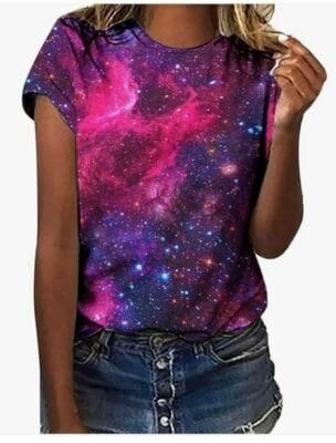 Damen Shirt 3D Galaxy Print