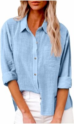 Elegante Bluse für Damen in einem hellen Blau 
