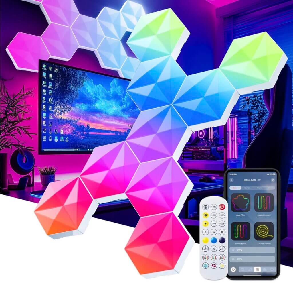 LPDISPLAY Smart Hexagon Light Panels – 48% Rabatt