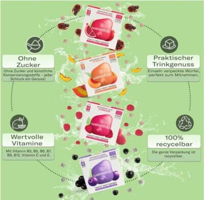 Genieße fruchtige Aromen mit Waterdrop® Microdrinks – zuckerfrei, einfach zubereitet, nachhaltig verpackt.