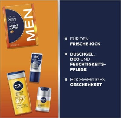 Belebe deine Haut: NIVEA MEN Geschenkset mit Koffein-Duschgel, Anti-Müdigkeit Creme und starkem Deo.