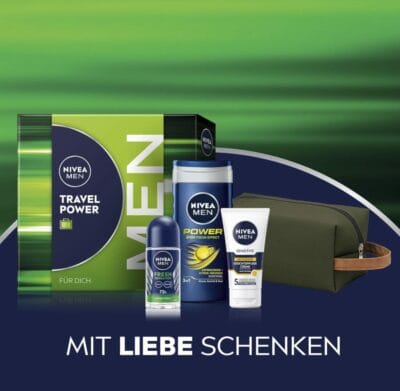 NIVEA MEN Travel Power Geschenkset: Alles für die Reise in einer praktischen Kulturtasche