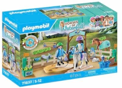 Kreativer Spielspaß: PLAYMOBIL Reitschule mit Pferd, Reitlehrer und Zubehör für fantasievolle Abenteuer.