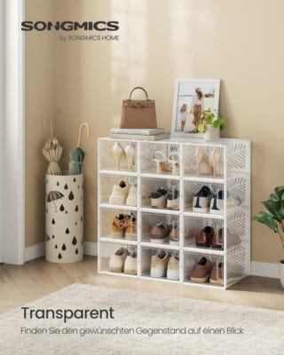 SONGMICS Schuhboxen mit schicker Transparenz 