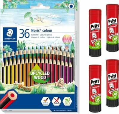 Kreative Farbgestaltung mit den STAEDTLER Noris colour Buntstifte Set inklusive 4 Pritt Klebestifte