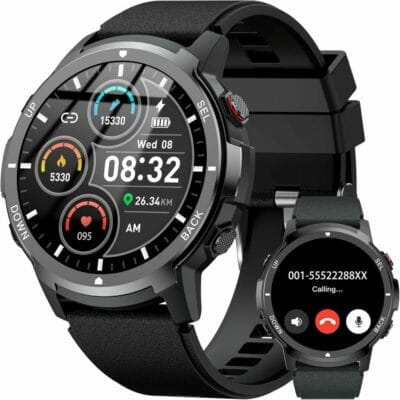 Robuste Herren-Smartwatch mit Gesundheitsmonitoring und über 110 Sportmodi.