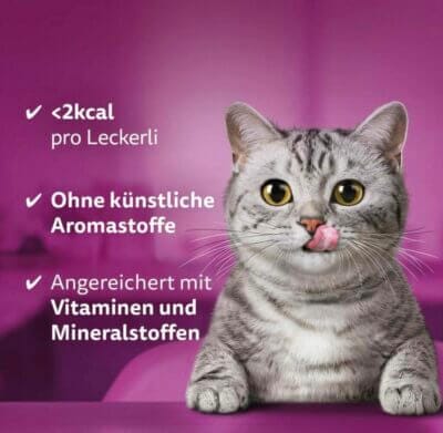 Whiskas Knuspertaschen Vorzüge aufgelistet