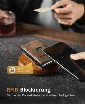 YESIIW Airtag Wallet – Kompakte Geldbörse mit RFID-Schutz, AirTag-Fach und Platz für 10+ Karten.