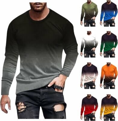 Langarmshirt für Herren mit Farbverlauf