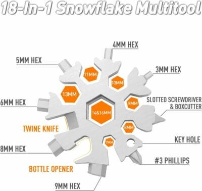 Robustes Multitool, ideal für Camping, Werkstatt und Alltag.
